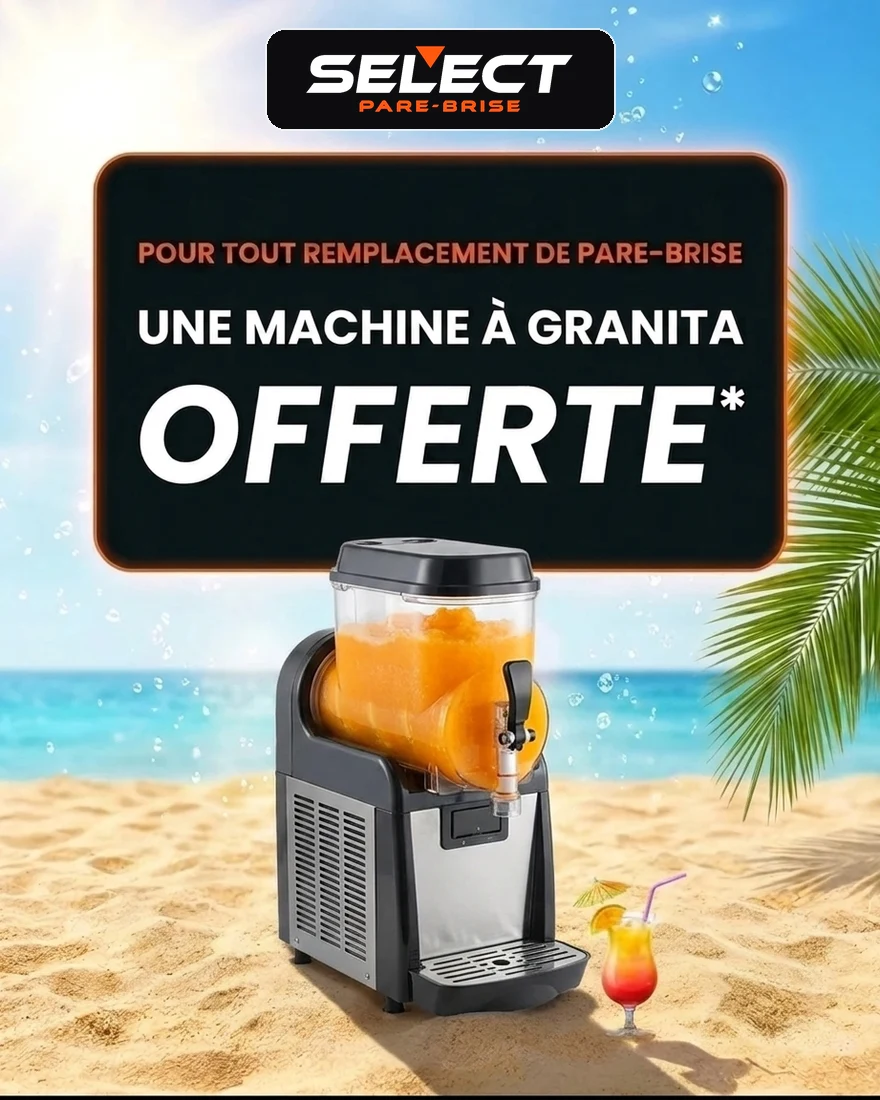 Offre pour tout remplacement de pare-brise : une machine à granita offerte